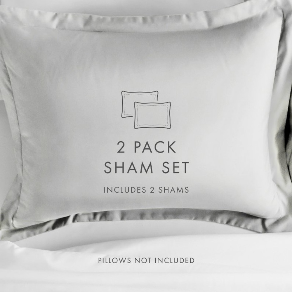 Pillow Shams Set of 2 | Microfiber Ultra Soft | Light Gray | Standard Size | NEW
